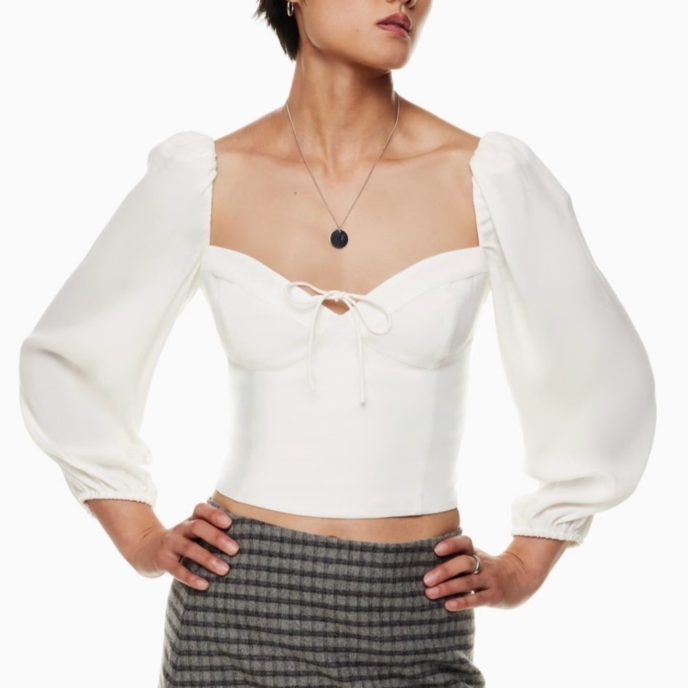 Aritzia Wilfred Novella Blouse Light Birch Size XS